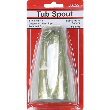 Westlake Pipe & Fittings 4-Way Polished Brass Bathtub Spout with Diverter 08-1103