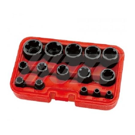Jtc Auto Tools 15-piece EP star plus socket set, ep6-ep32, 1/4 in, 3/8 in and 1/2 in drive 7006