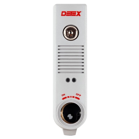Detex Door Prop Alarm, Surface Mount, Battery Powered, Two MS-1039S Magnetic Switches, Gray Finish EAX-300SK2 GRAY