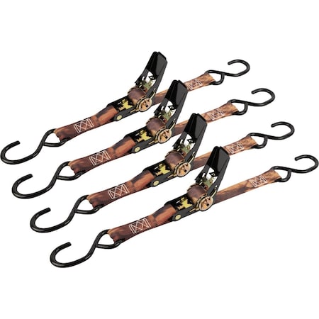 Erickson 1'' x 10 Ft. Ratchet Tie Down Straps Camouflage, 4PK 1419