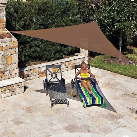 Coolaroo 11 ' 10 In Mocha High Density Polyethylene Ready To Hang Shade Sail Canopy 449308
