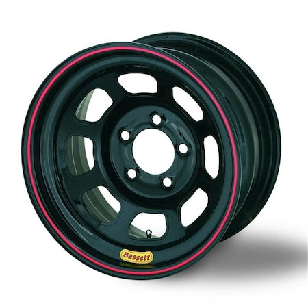 Overtime 57SN3 D-Hole Lightweight Wheel - 15 x 7 in. - 5 x 100 mm - Black - 3 in. Back Spacing - 16 lbs OV1390793