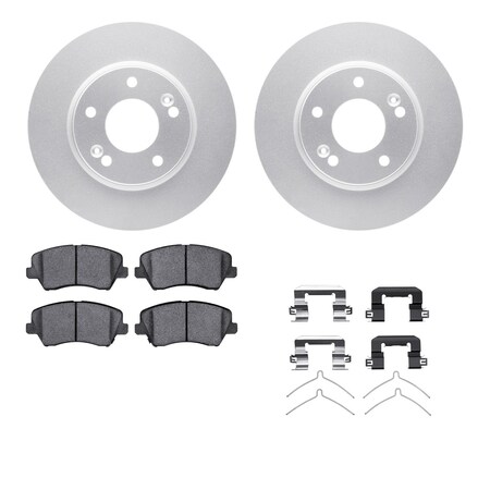 Dynamic Friction Co DFC GEOSPEC Coated Rotors with 5000 Brake Pads - Ceramic and Hardware 4512-03153