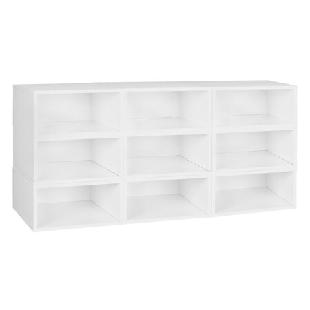 Niche Cubo Storage Set - 9 Half Size Cubes, White Wood Grain PC069PKWH