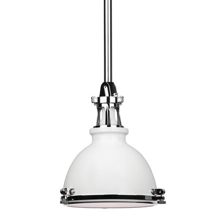 Hudson Valley Lighting Massena 1 Light Pendant 9.5 In. White/Polished Nickel Combo 4610-WPN