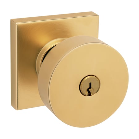 Baldwin Baldwin 5250 Contemporary Knob with Square Rose Emergency Egress Keyed Entry Lifetime Satin 5250044ENTR