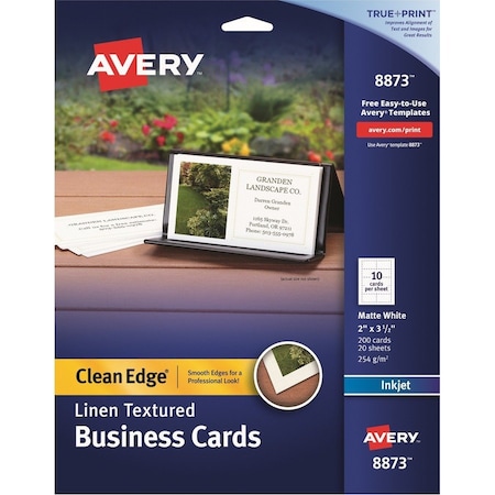 Avery Clean Edge Business Cards, True P, PK200 8873
