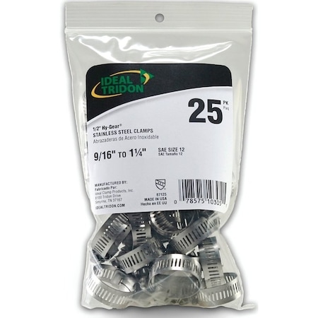 Ideal Tridon HyGear 676 Series Worm Gear Hose Clamp, Stainless Steel 6712550