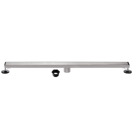 Kingston Brass 60-Inch Stainless Steel Linear Shower Drain with Reversible Tile Insert and Flat Grate BSF6028