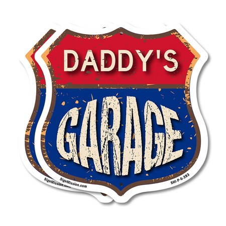 Signmission Daddy's Garage, 6 inch X 6 inch, Plastic Sign, 2PK SHI-P-2PACK-6-383-DADDY