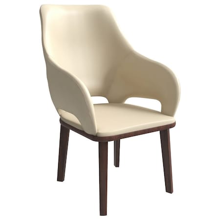 Leisuremod Vivara Collection Modern Dining Chair in Off White VC23W