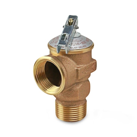 Everflow FIPxMIP Pressure Relief Valve for Tankless Water Heater, Forged Brass 3/4" FTGV-PRV034