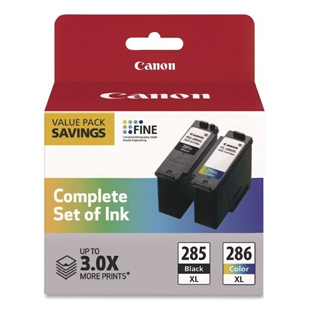 Canon High-Yield Ink (PG-285XL/CL-286XL), Black/Color 6196C004