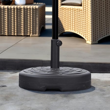 Homeroots Black Plastic Umbrella Base 370594