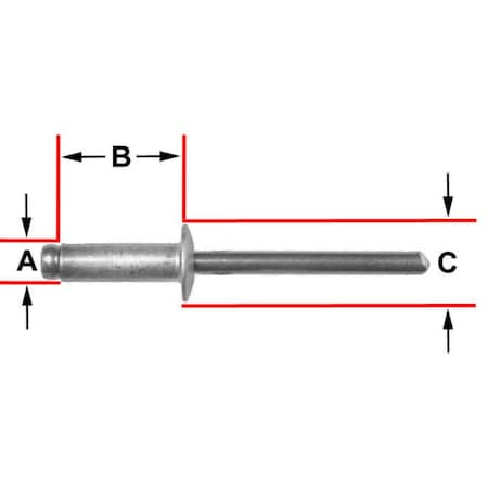 Disco Automotive Hardware 3/16in Diameter 1/4in - 3/8in Grip Range, 40PK 1901MT