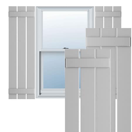 Ekena Millwork True Fit PVC Three Board Spaced Board-n-Batten Shutters, Primed , 17 1/8"W x 77"H TFP101SBF17X077PR