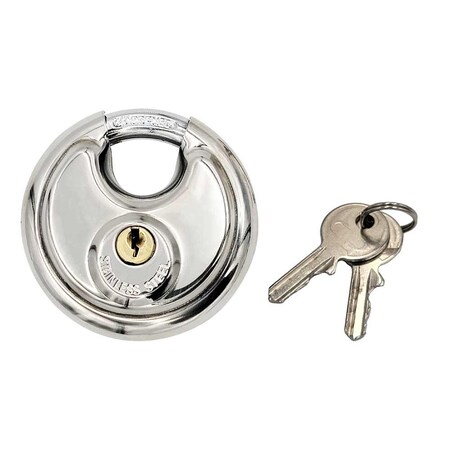 Ecs Hardware Discus Padlock 70mm, Stainless Steel ECSH-PLD-70-SS