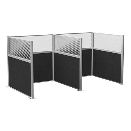 Versare Cubicle Kit, Black, 72 in H HPKW-66-S-BLK-FL