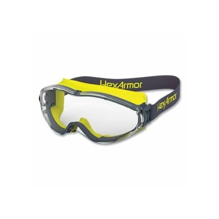 Hexarmor LT300 Safety Goggles, Clear, Gray/Yellow, TruShieldS 572-12-10002-04