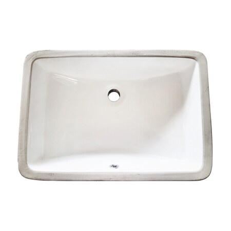 Kingston Brass 21" Ceramic Rectangular Undermount Bathroom Sink, White LB21158