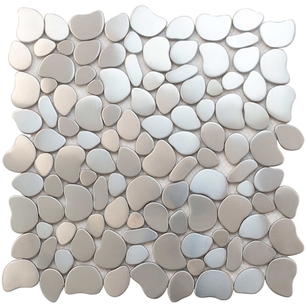 Apollo Tile Pebble Gray 12.2 in x 12.2 in Metal Polished Floor and Wall Mosaic Tile 5.17 sqft/case, 5PK APLMM8826A