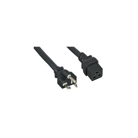 Cable Wholesale Black NEMA 5-20P TO IEC-60320-C19, 12/3, 20 Amp, UL Listed, SJT, 6 foot 10W3-42306