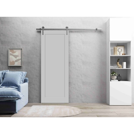 Sartodoors Sliding Barn Door Hardware Grey 42x84 Solid Core Modern Interior QUADRO4111BD-S-GRE-4284