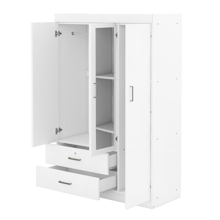Homeroots Two Piece White Solid and Manufactured Wood Bedroom Set 662343