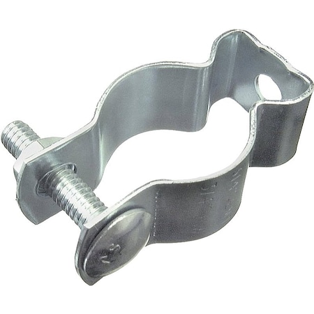 Halex Conduit Hanger with Bolt and Nut, #2-1/2, 1-1/4 in L, Steel, Zinc-Plated, Each 67825