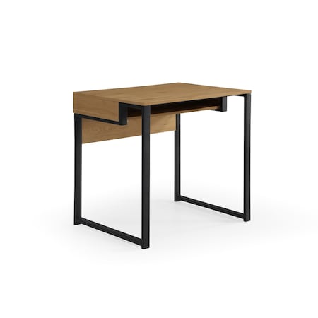 Homeroots 32" Natural and Black Writing Desk 543767