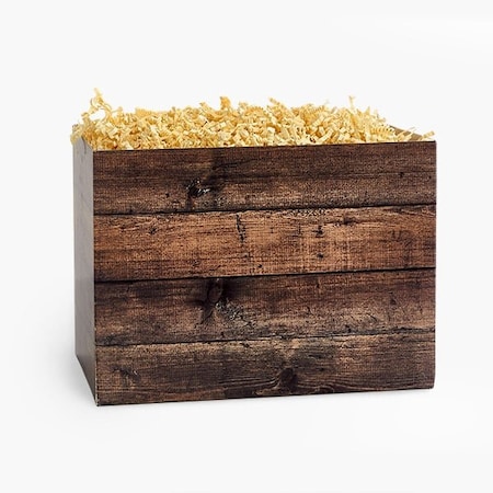 Nashville Wraps Rustic Wood Basket Box, Large 10.25x6x7.5, 6PK RWL