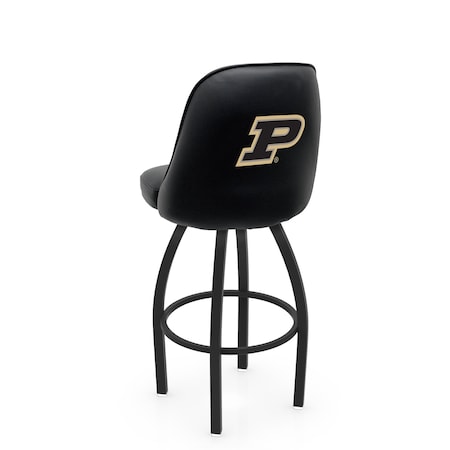 Holland Bar Stool Co Logo Grizzly Purdue 30 in. Swivel Bar Stool with Black Wrinkle Finish L048