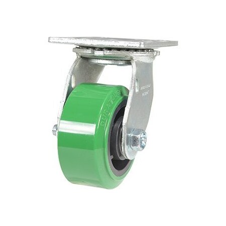 Vestil Polyurethane Swivel Caster 4 In. Diameter x 2 In. Width 700 Lb. Capacity Green/Black CST-F34-4X2DT-S