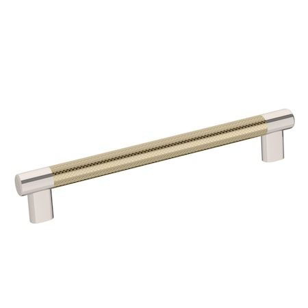 Amerock Esquire 8 in 203 mm Center-to-Center Polished Nickel / Golden Champagne Cabinet Pull BP36562PNBBZ
