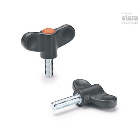Elesa Thumb Screw, M6-20 Thread Size, Wing, Zinc Plated Steel, 24 mm Head Ht, 20 mm Lg EWN-p