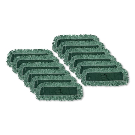 Rubbermaid Commercial Microfiber Looped-End Dust Mop Heads, 48 x 5, Green, 12PK FGJ85700GR00