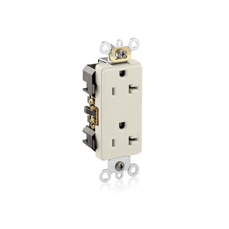 Leviton Industrial Grade Decora Receptacle, 20 Amp, 125 Volt 16362-T