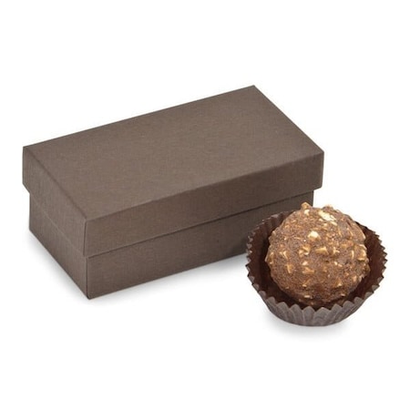 Nashville Wraps Chocolate Kraft Double Truffle Box, 3.25x1.75x1.25, 24PK TBR2CH