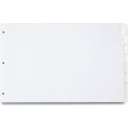 Cardinal Brands Cardinal Write 'n Erase Divider, Write-on, 17.5"x11.5", 8 Tabs, White/White 84271