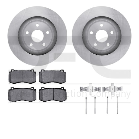 Dynamic Friction Co DFC Rotors with EURO 5000 Ceramic Brake Pads includes Hardware 6612-42003