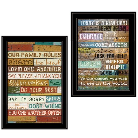 Homeroots Set Of Two Today Is 2 Black Framed Print Wall Art, 2PK 406097