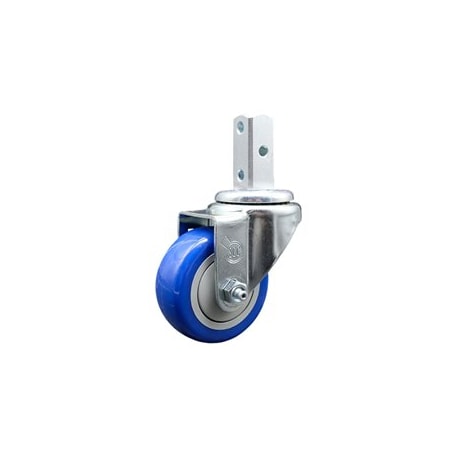 Service Caster 3.5 Inch Blue Polyurethane Wheel Swivel 3/4 Inch Square Stem Caster SCC SCC-SQ20S3514-PPUB-BLUE-34
