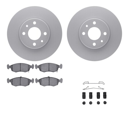 Dynamic Friction Co DFC GEOSPEC Coated Rotors with 5000 Brake Pads - Ceramic and Hardware 4512-07008