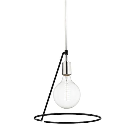 Mitzi Dana 1 Light Pendant 11.75 In. Polished Nickel/Black H245701-PN/BK
