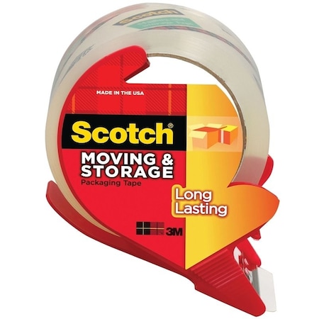Scotch 3650S-RD Packaging Tape, 38.2 yd L, 1.88 in W, Polypropylene Backing, Clear 3650-RD-OS