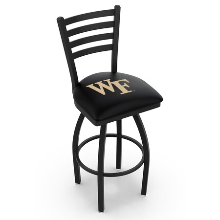 Holland Bar Stool Co 25" Blk Wrinkle Wake Forest Swivel Bar Stool, Ladder Back L01425WakeFr