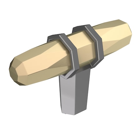Amerock London 2-1/2 in 64 mm Length Golden Champagne/Black Chrome Cabinet Knob BP36647BBZBCR