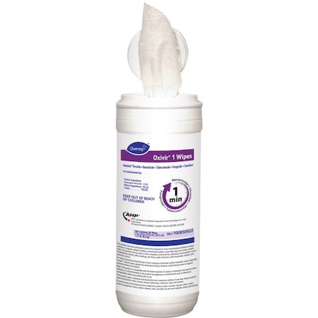 Johnson Diversey DVO 7 x 8 in. Oxivir 1 Wipes - 60 Canister - 12 per Case 100850922
