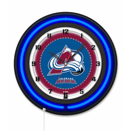 Holland Bar Stool Colorado Avalanche 19 Double Neon Wall Clock Clk19BK