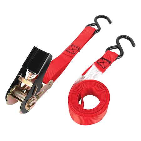 Performance Tool 2 pk. 1 in. X 15 ft. Tie Down Straps, Ratchet Tie Down Straps, Red, 2PK W1824